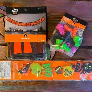 Hyde & EEK! Halloween Banner stamps and Light Set - Orange, Green, Pink